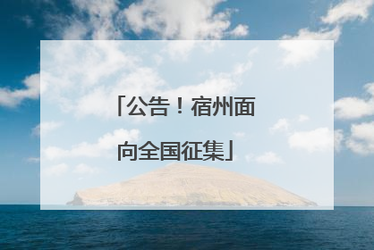 公告！宿州面向全国征集